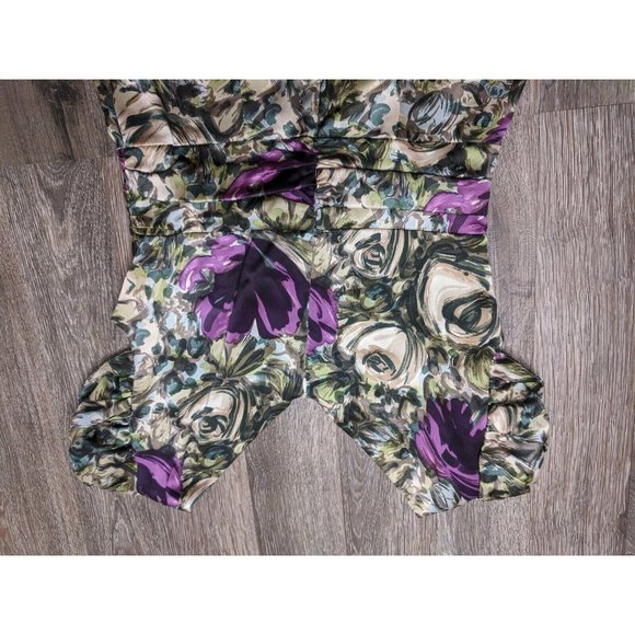 Nanette Lepore SZ 2 Multicolored Purple/Green Cap Sleeve 100% Silk Women's Top - Picture 2 of 8